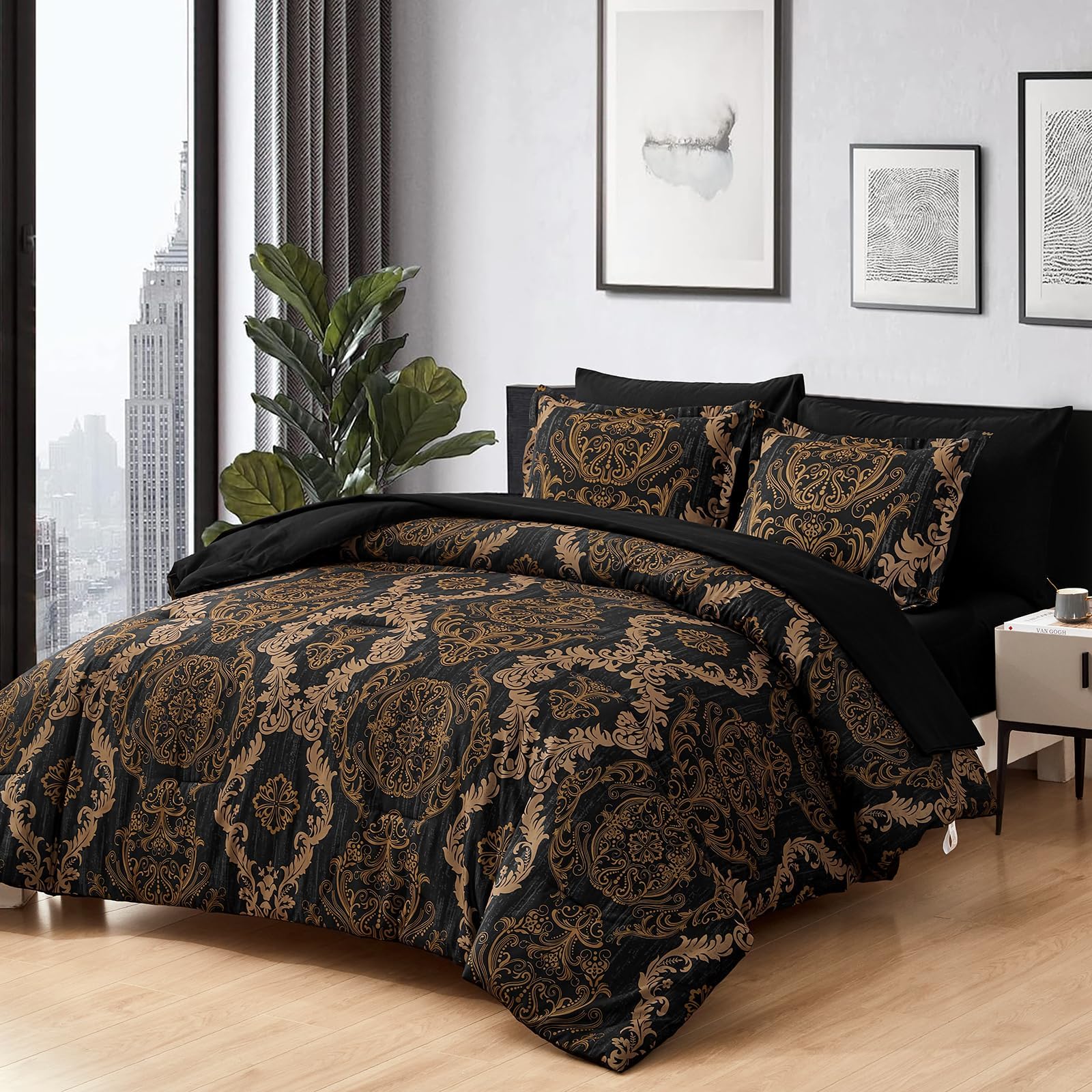 WONGS BEDDING 7-teiliges Schmusetuch Set Damast Schmusetuch Bettgarnitur YS01AB090659F7U-A