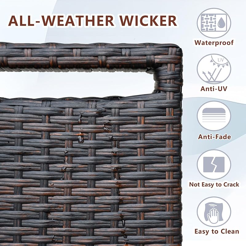 ATR ART TO REAL Outdoor Recliner, Outdoor Wicker Recliner Chair with 5.5'' Thickness Cushions, Automatic Adjustable Rattan Patio Chaise Lounge Chairs, Aluminum Frame, Anti-UV and Rustless (Dark Brown) image 6