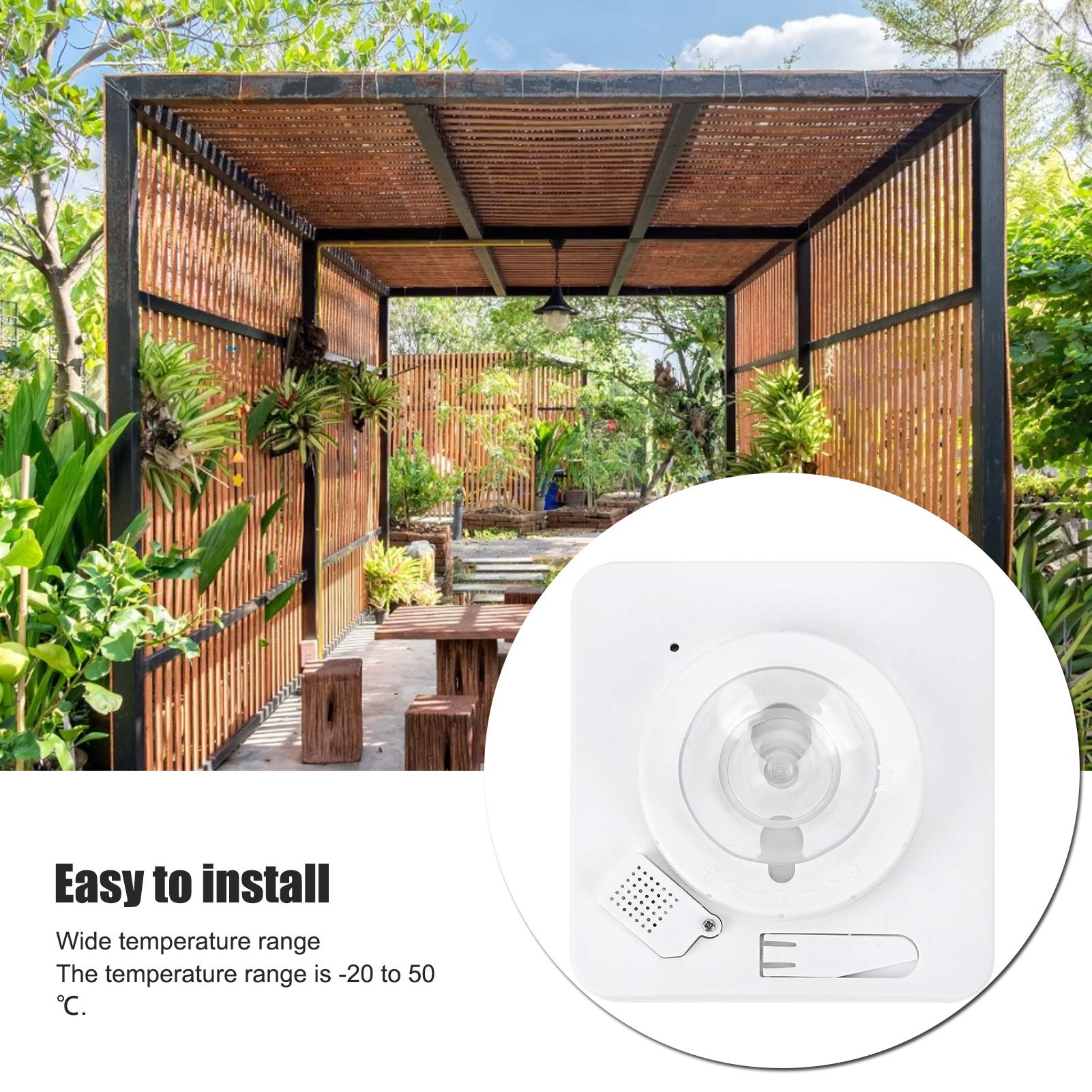 Digitalanzeige-Thermometer, wetterfestes Außentemperaturmessgerät mit Haken für den Garten