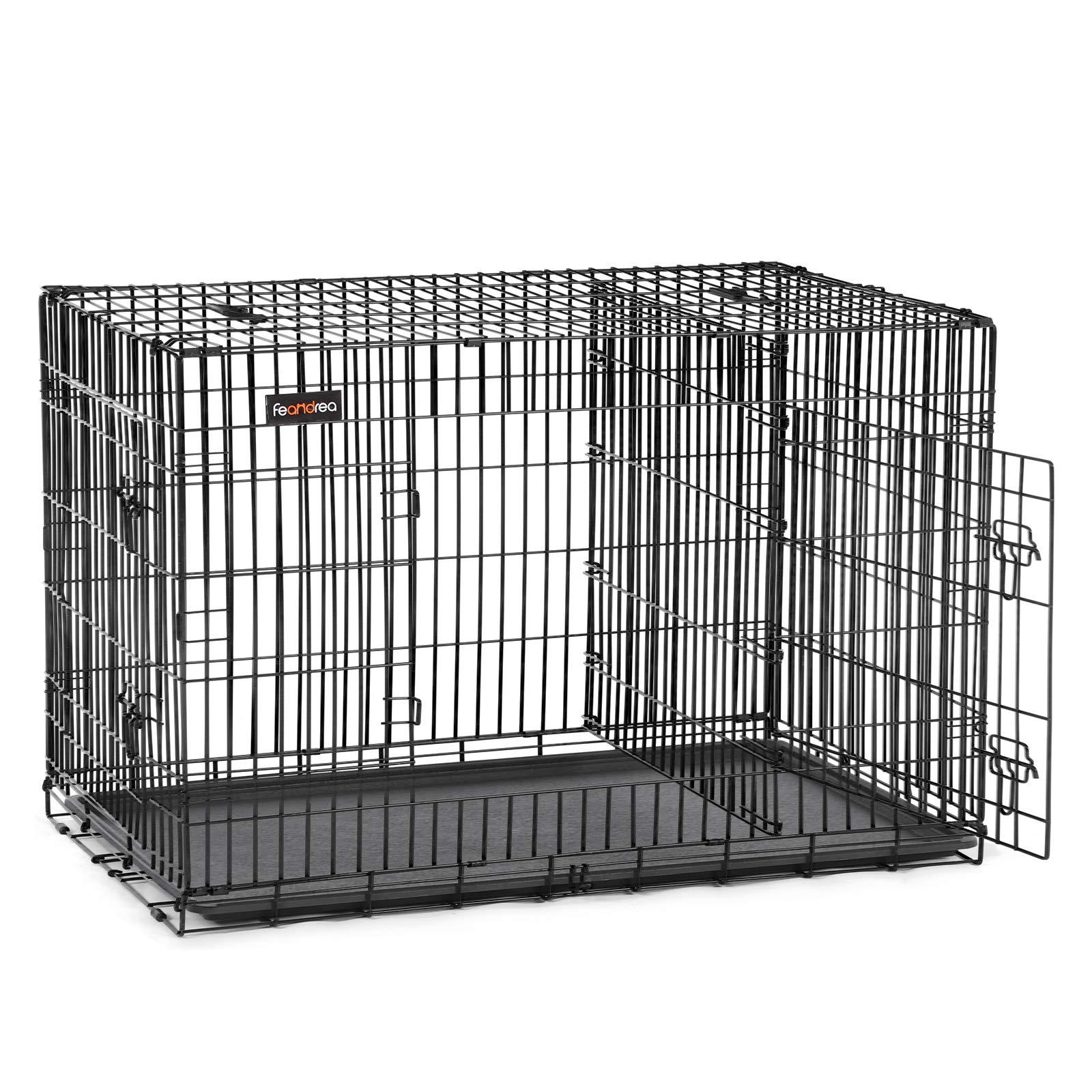Feandrea Cage pour Chien, avec 2 Portes, 92,​5 x 57,​5 x 64 cm, Noir PPD36BK