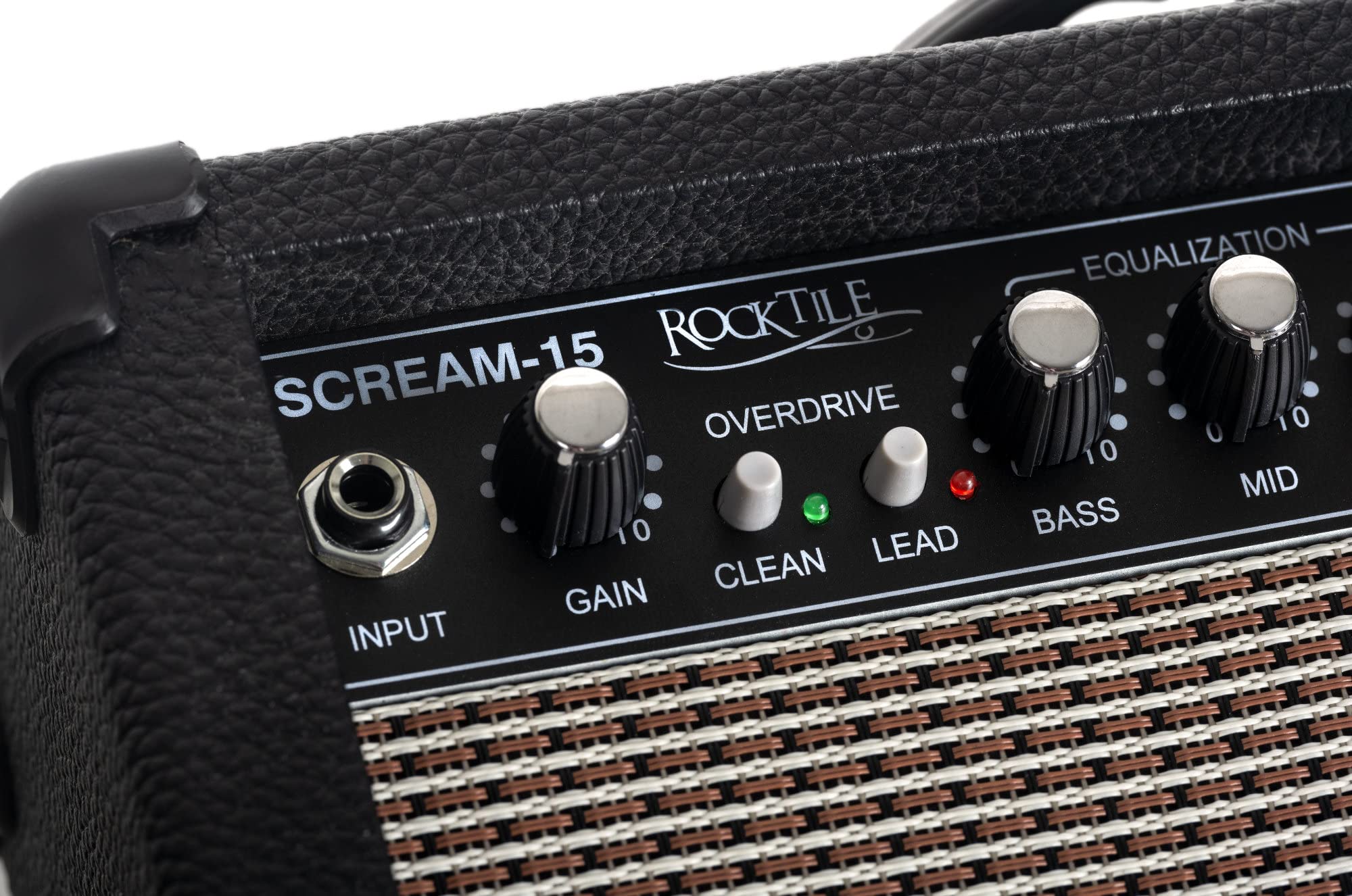 Rocktile Scream 15 Amplificatore per chitarra Mini combo 15 watt 2 canali AUX equalizzatore 3 bande cuffie