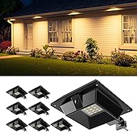 Vista 1 de 8 unidades de luces solares para canalones al aire libre, impermeables, con 12 LED, para clipear en canalones, ideales para aleros, techo, bajantes