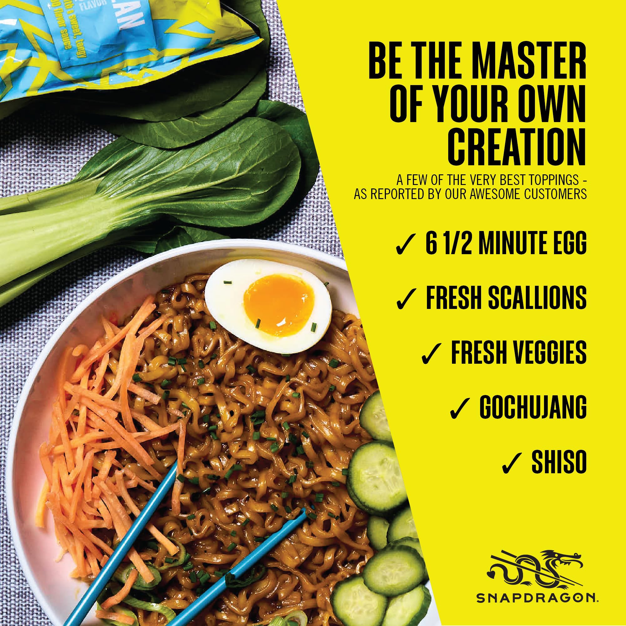 Snapdragon Saucy Instant Noodles with Korean BBQ Slurpable Sauce - Quick Meal, Snack, and Lunch. 4-Pack Microwave Noodles for Cup, Bowl, Ramen or Asian Stir Fry