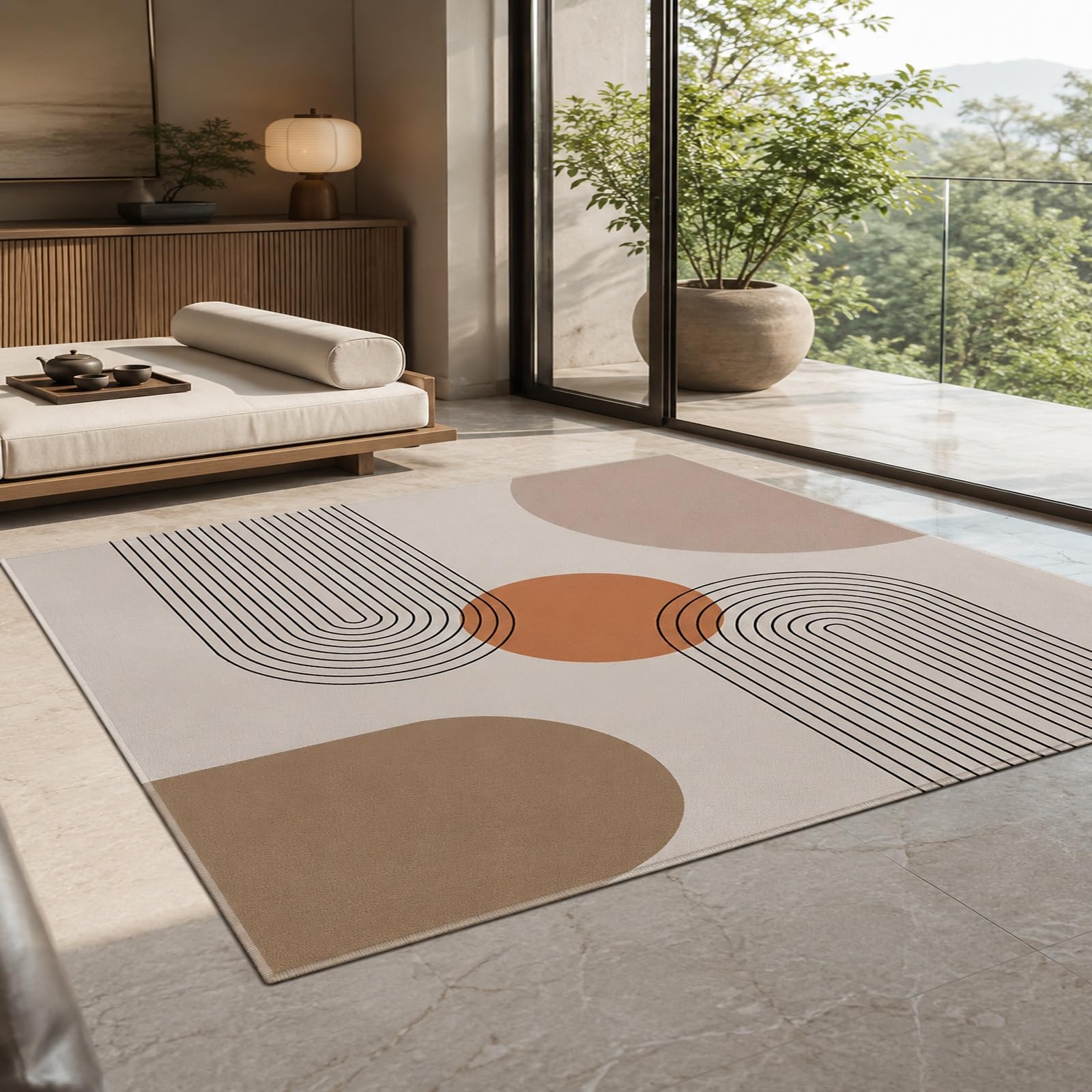 Tapis de décoration moderne et géométrique aux finitions soignées
