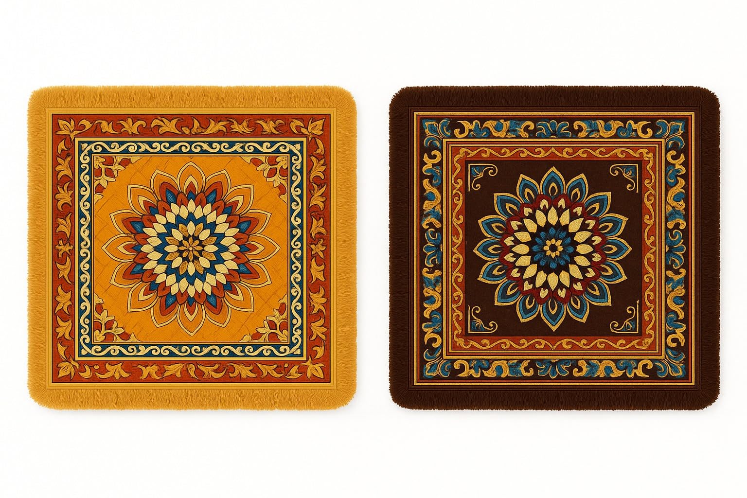 Velvet Pooja Mat for Mandir | Soft & Durable Printed Square Aasan for Puja | Traditional Prayer Mat for Home & Temple Use | Easy to Clean & Foldable | 24x24 Inch | Pack of 1-picture-22
