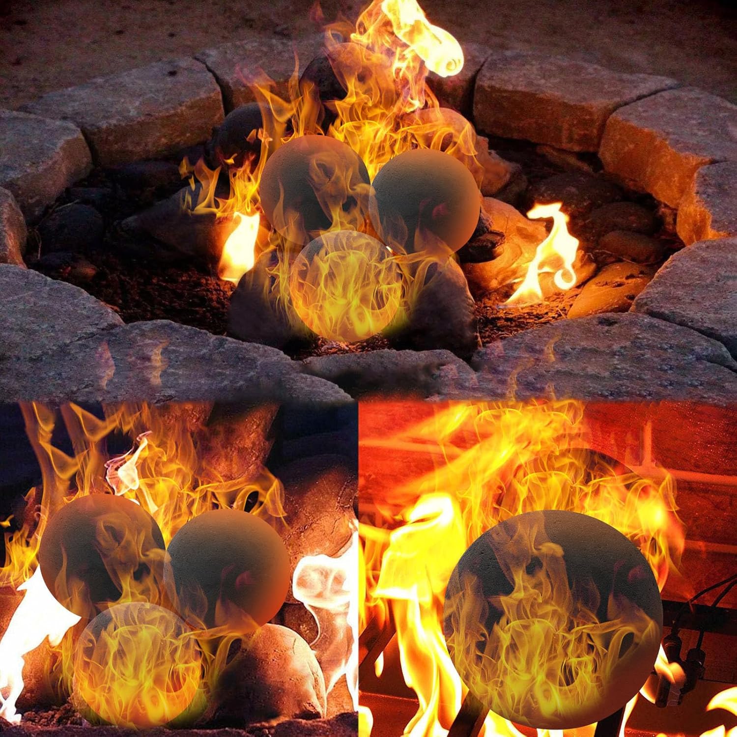 Set of 6 Ceramic Fire Balls, 6 PC Ceramic Fire Balls