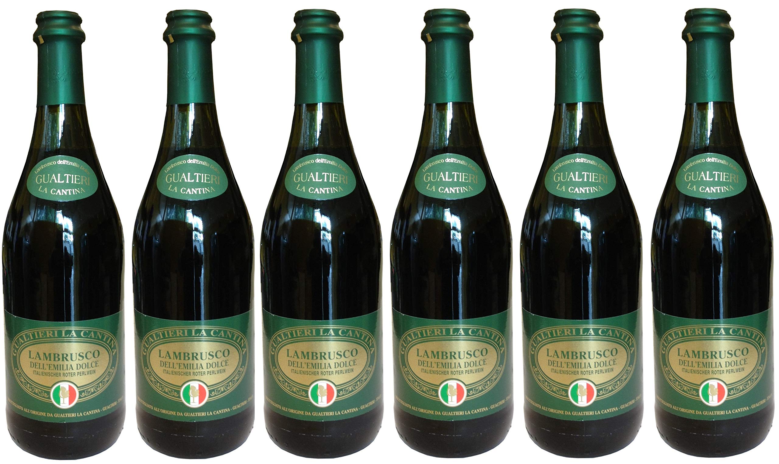 Baldo-direkt Lambrusco rosso dolce Gualtieri Dell`Emilia IGT mit Korkverschluss (6 x 0,75l)