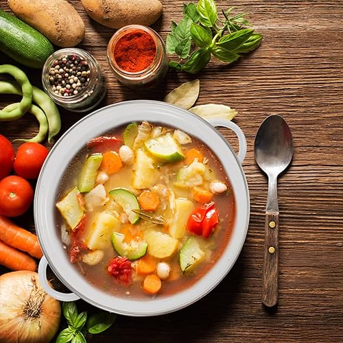 Miniatura 3 de Happyyami Cacerola esmaltada para estofado, 3 piezas, olla con tapa, olla de cocina antiadherente, olla de sopa vintage, estufa de gas, utensilios