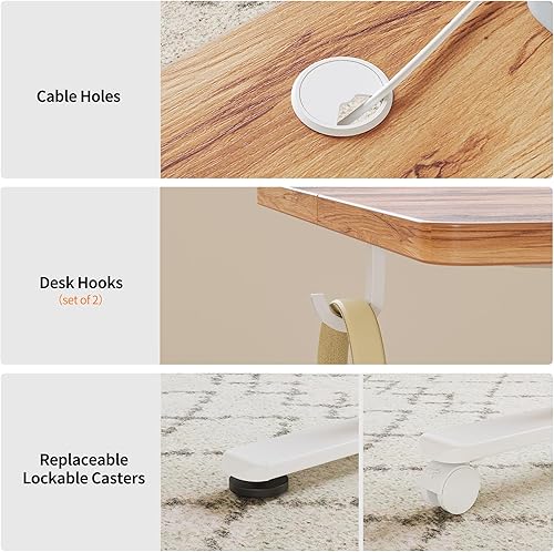 Miniatura 9 de BANTI Escritorio de pie eléctrico de altura ajustable de 48 pulgadas, escritorio ergonómico para oficina en casa, parte superior espresso