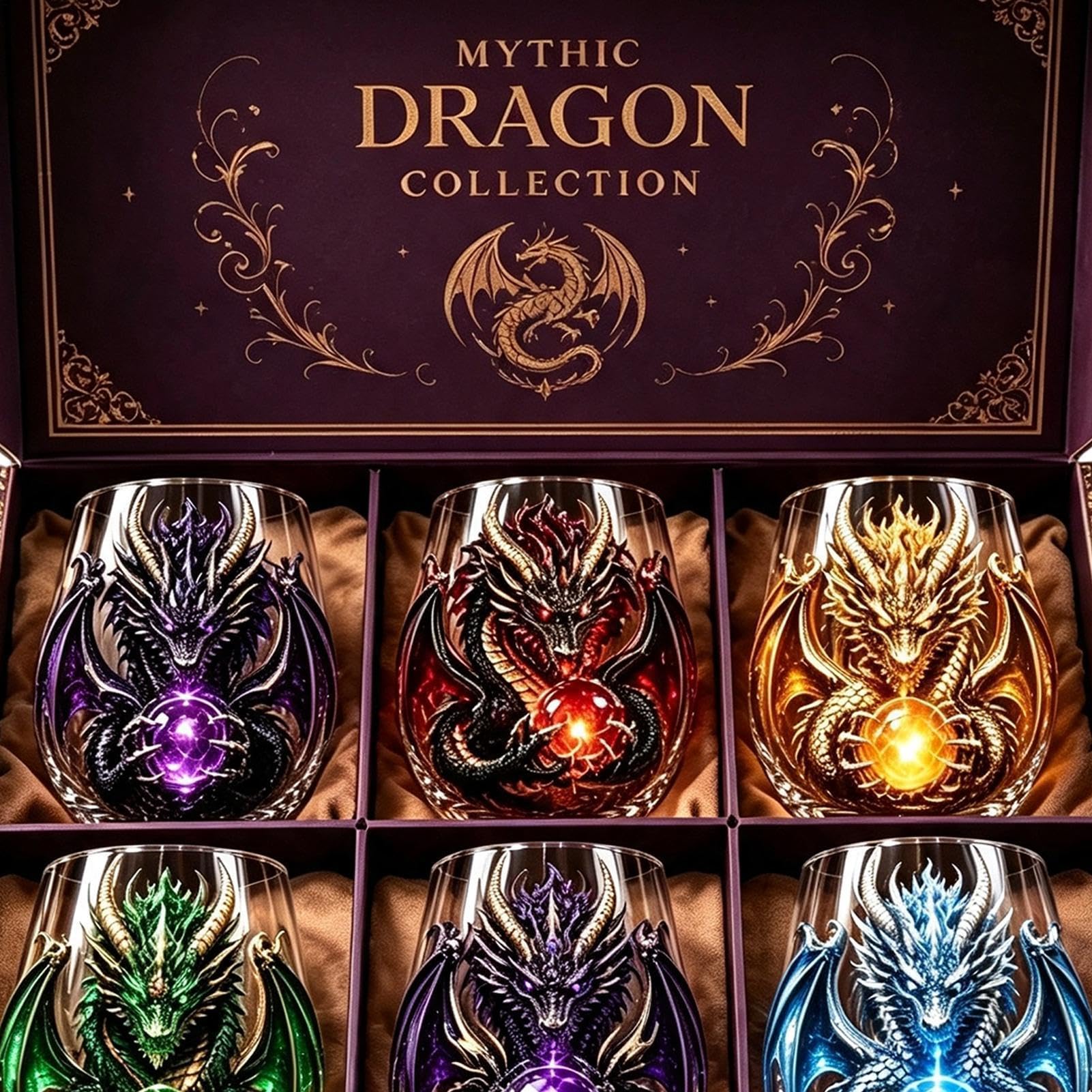 Verres à cocktail 3D Dragon sans pied Whisky vin eau tasses