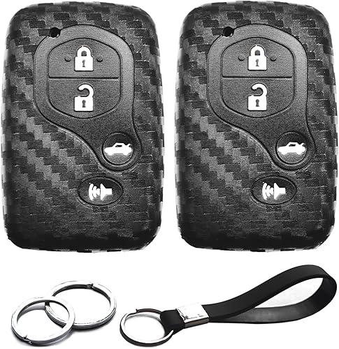Miniatura 8 de 2 piezas compatibles con Toyota Venza 86 Avalon Camry Corolla Highlander Prius RAV4 Sequoia Scion FR-S tC Smart 4 botones negro llavero funda funda