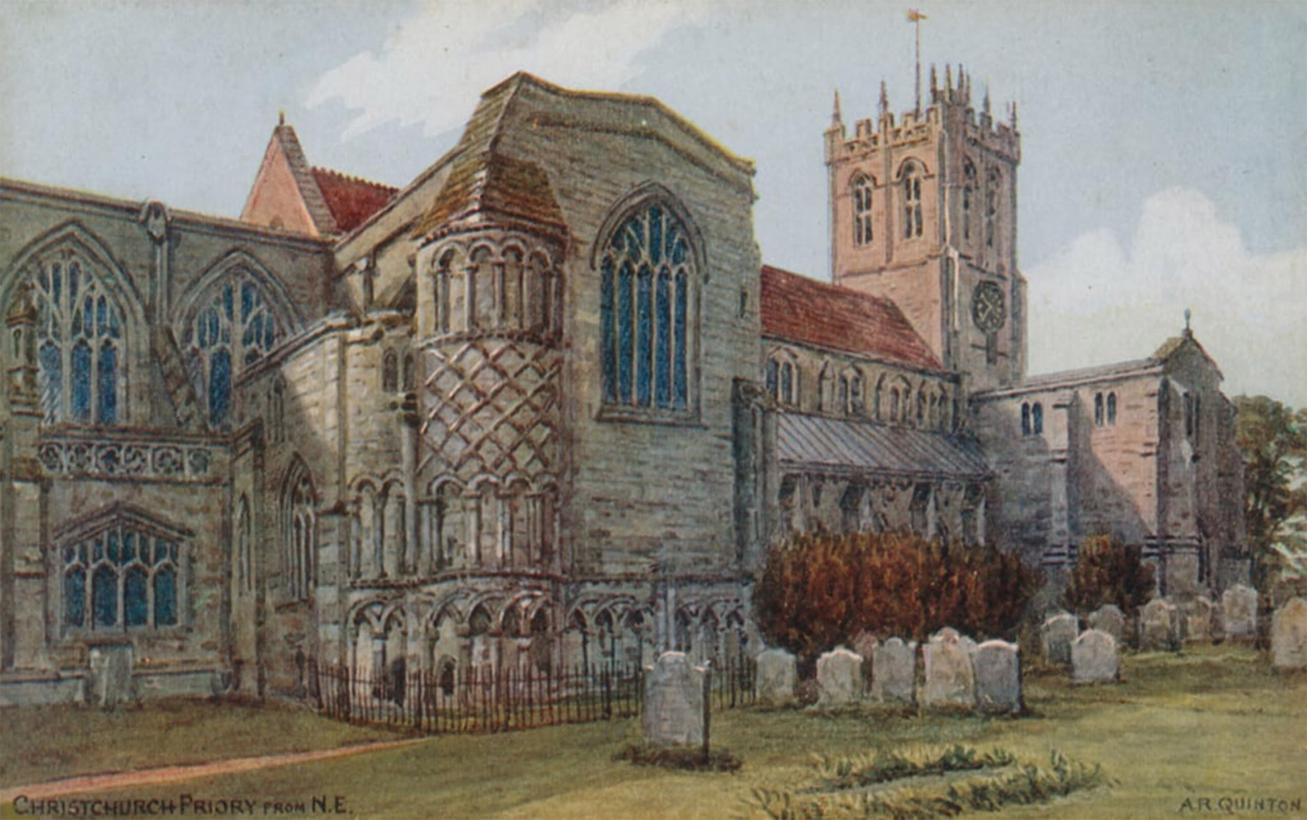 POSTERIIk Famous Animal Posters Vintage Picture Christchurch Priory From by Alfred Robert Quinton Modern Wall Decor for Home Decor 60x90cm