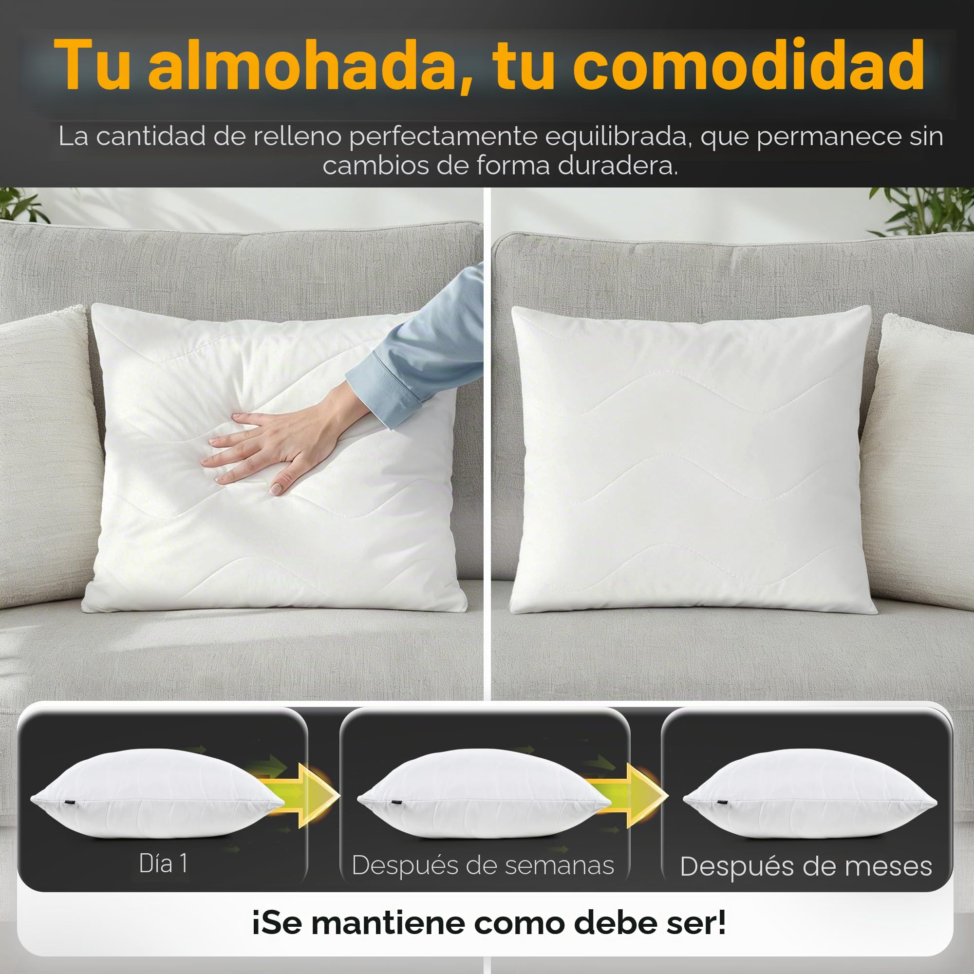 LILENO HOME Juego de 6 rellenos de cojines de 45 x 45 cm, cojín interior acolchado de 45 x 45 cm, para alérgicos, funda de microfibra como cojín de sofá, decoración y cojín de sillón, lavable a 40 °C