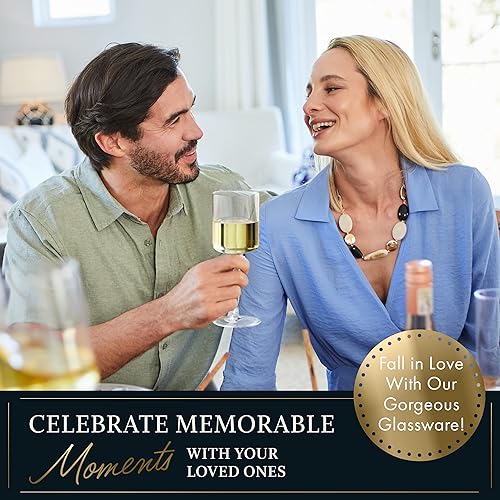 Miniatura 2 de Juego de 4 copas de vino cuadradas de 14 onzas, juego de copas de vino de cristal en embalaje de regalo, copa de vino tinto grande en tallo largo