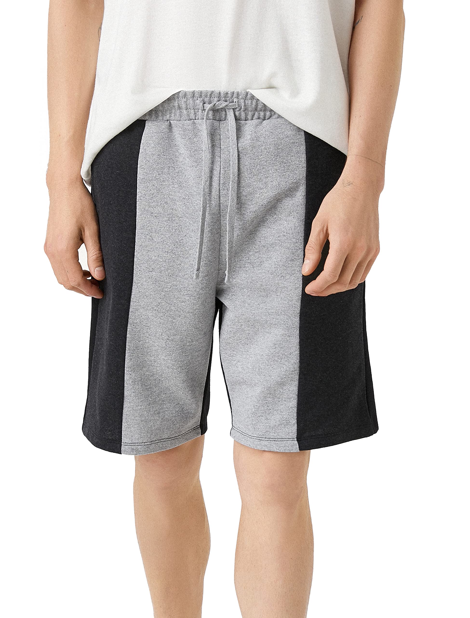Slim Fit Renk Bloklu Şort Şort Erkek
