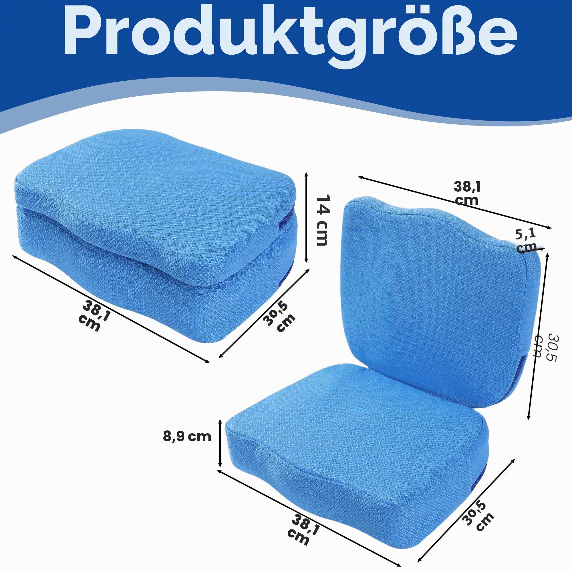 MABOZOO Whirlpool-Sitzerhöhung für Erwachsene, gewichteter Sitzerhöhung, 3D-Air-Mesh-Whirlpool-Kissen, schnell trocknend, Whirlpool-Zubehör, für drinnen und draußen, Blau