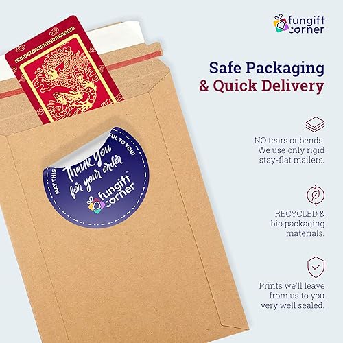 Miniatura 7 de FunGiftCorner Bandera de prosperidad con amuleto de dragón, tarjeta de Feng Shui, símbolo de victoria y suerte, tarjeta de talismán de Feng Shui,