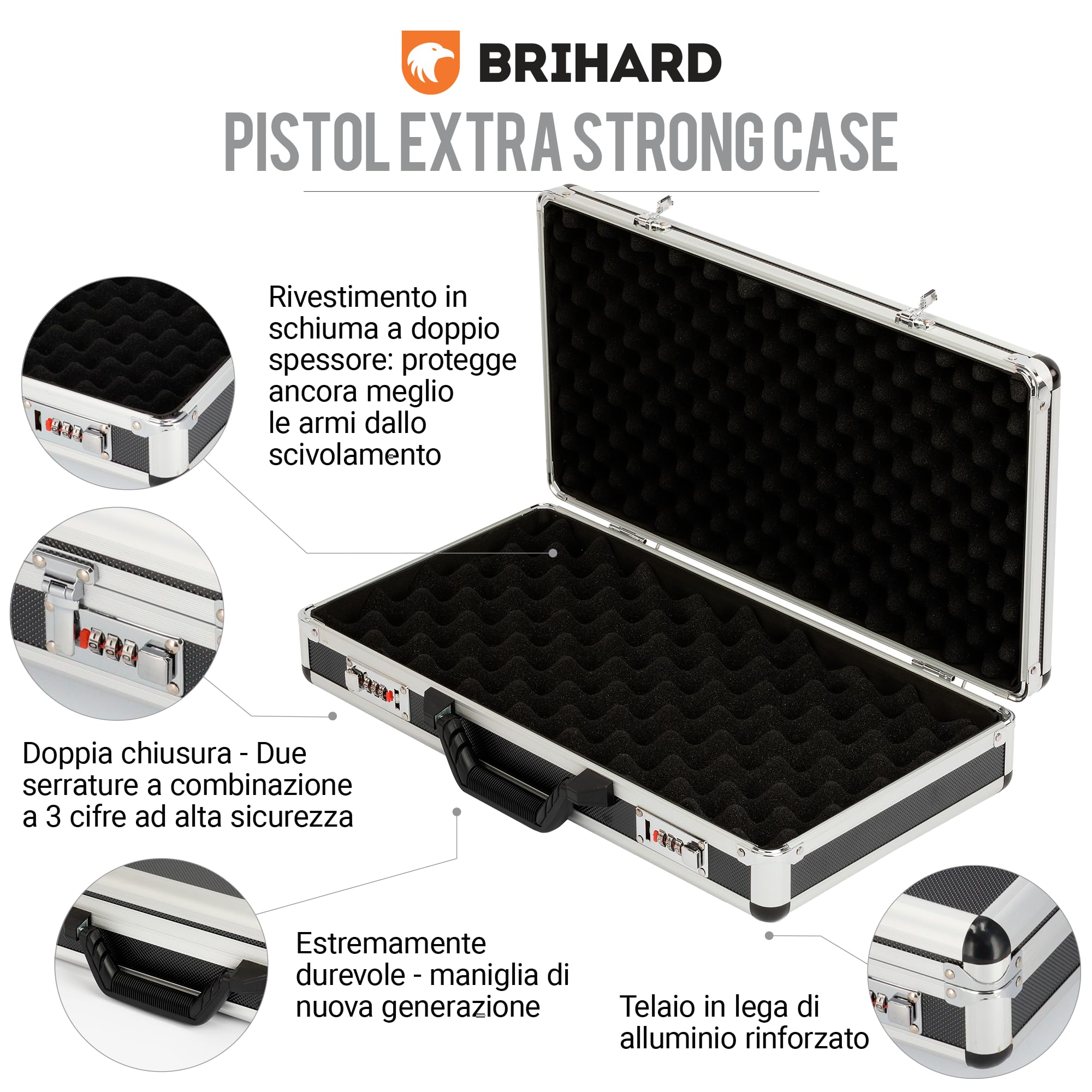 Extra Strong Cases, Custodia Portatile per Armi con Telaio in Alluminio