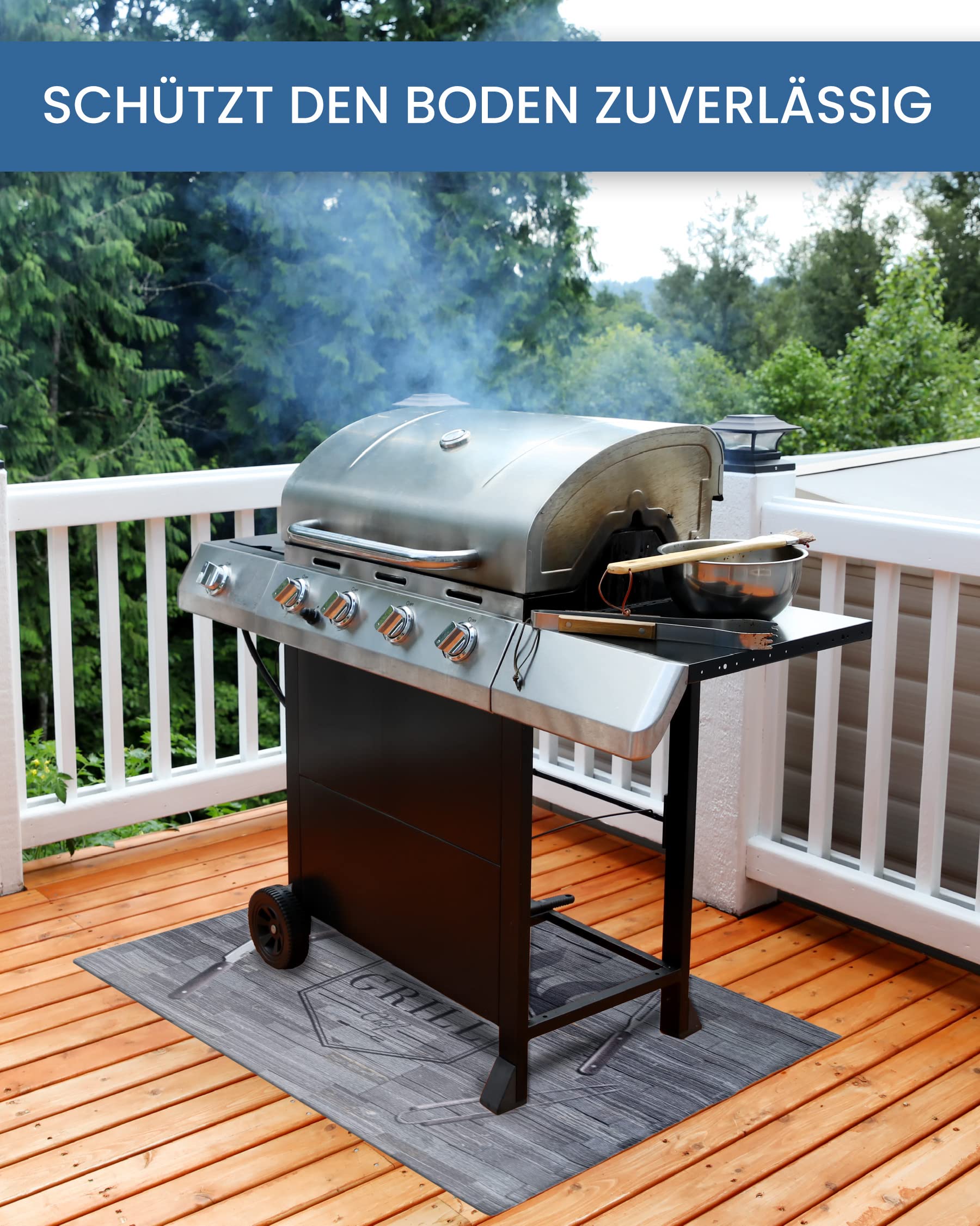 Primaflor Grill-Schutzmatte 90x120cm - Feuerhemmend & Rutschfest Für BBQ