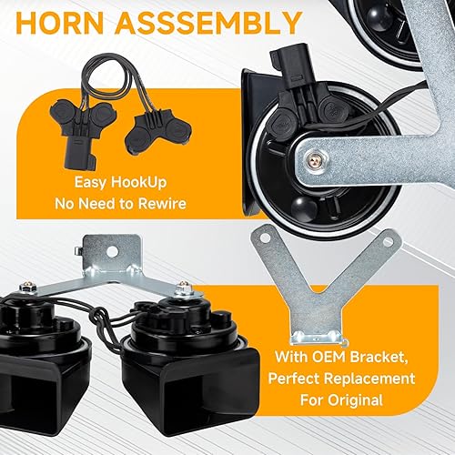 Vista 54 de FARBIN Bocina de coche compatible con Toyota/Lexus/Subaru, etc. Bocina de caracol eléctrica de tono alto y bajo de 12 V con parrilla protectora