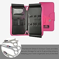 Vista 4 de Kenchii Estuche para tijeras y tijeras con capacidad para 5 tijeras de belleza o aseo (KEL5Z-PINK)
