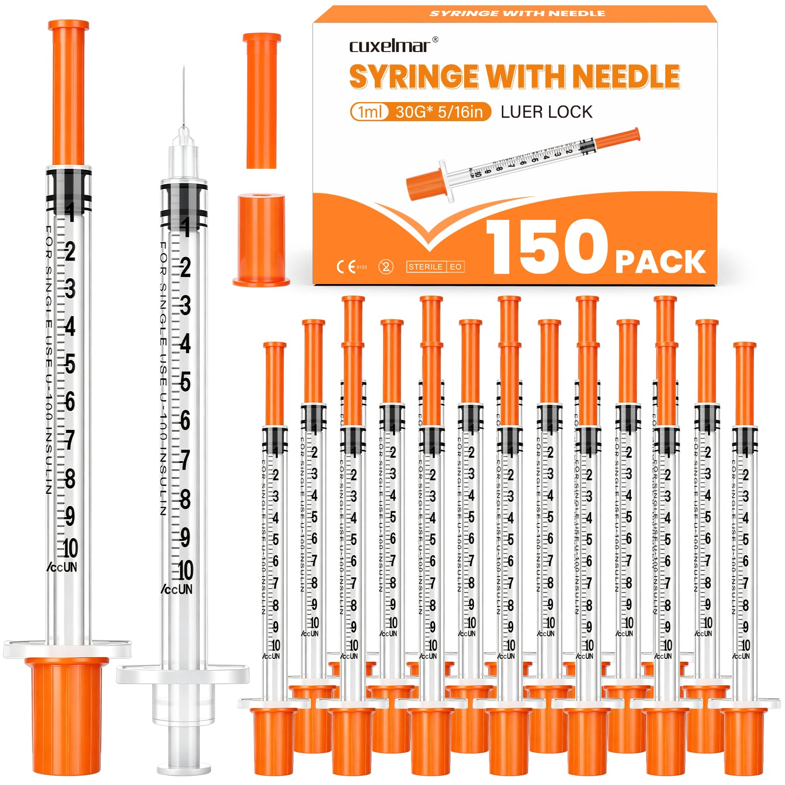 Photo 1 of 100 Pack 1ml/cc 30G 5/16" Lab Refilling Supplies, Industrial Measurement, Individually Wrapped