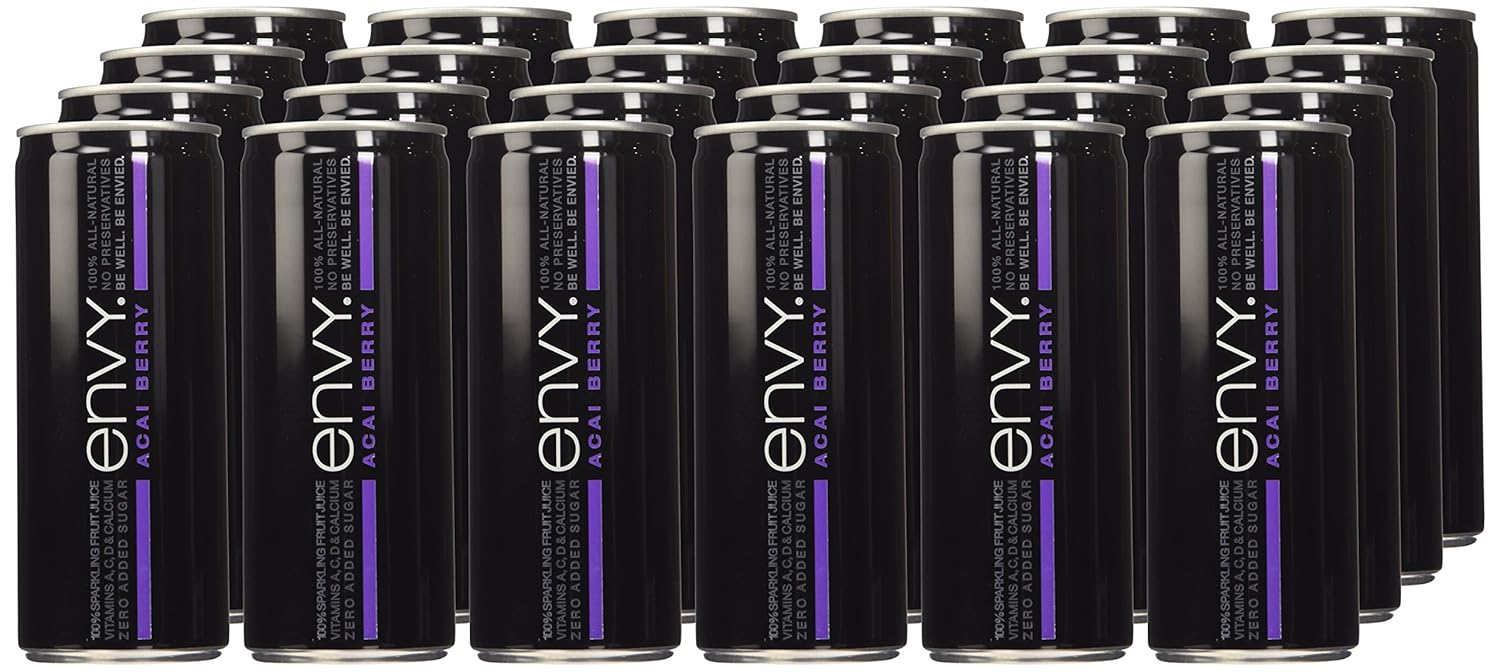 Envy Sparkling 100% Fruit Juice, Acai Berry 8oz (Case of 24)