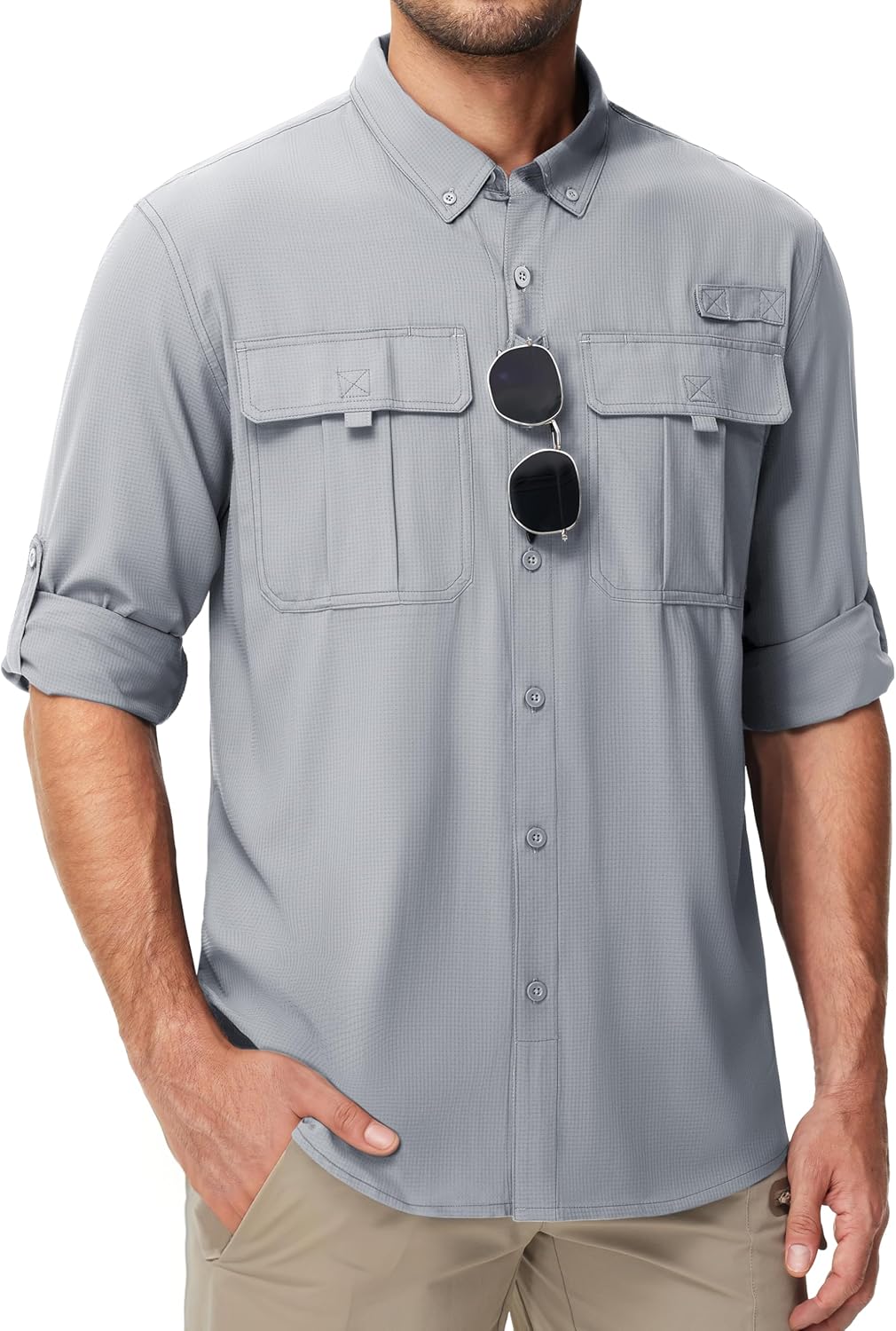 Men’s UPF 50+ Sun Protection Fishing Shirts – Quick Dry Long Sleeve