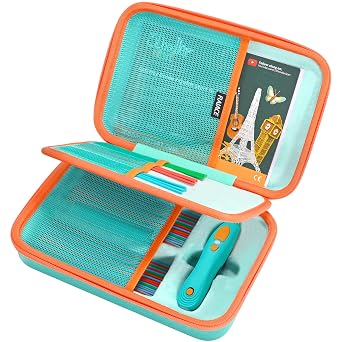 RAIACE Hard Storage Case Compatible with 3Doodler Start+ Essentials for 3D Pen Set, Protective Carrying Bag for Plastic Filaments Strands, Cables and Accessories. Case Only - Green