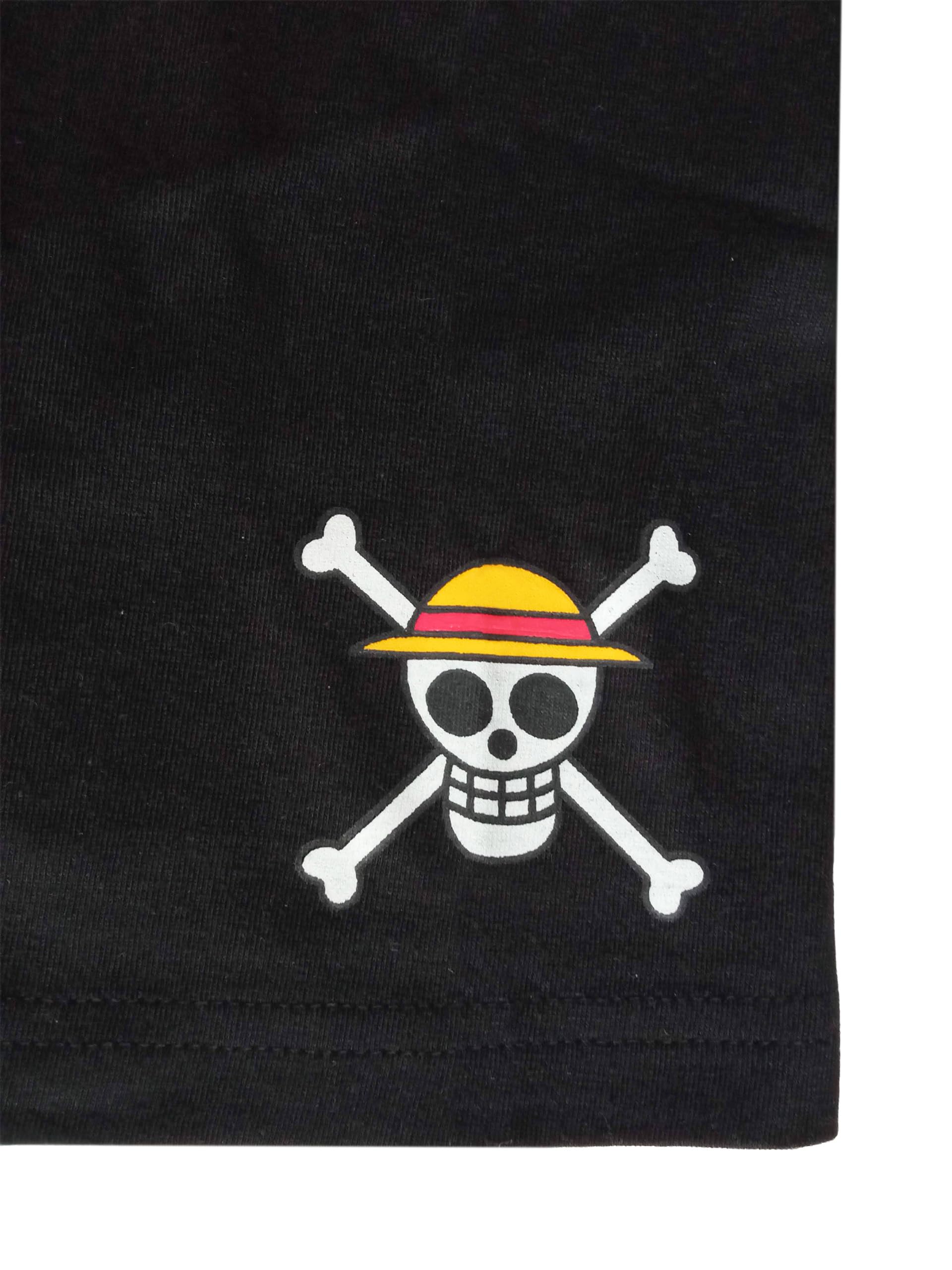 One Piece T-shirt dla chłopców - Crew Print Top dziecięca koszulka z krótkim rękawem czarna