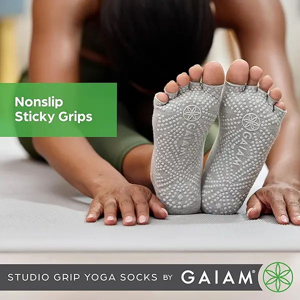 Gaiam Grippy Studio Yoga Socks for Extra Grip in Standard or Hot Yoga 2
