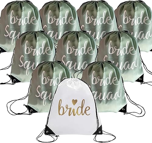 Miniatura 7 de Lady & Home - Bolsa de 10 piezas con cordón para dama de honor, bolsa con cordón para despedida de soltera, regalo