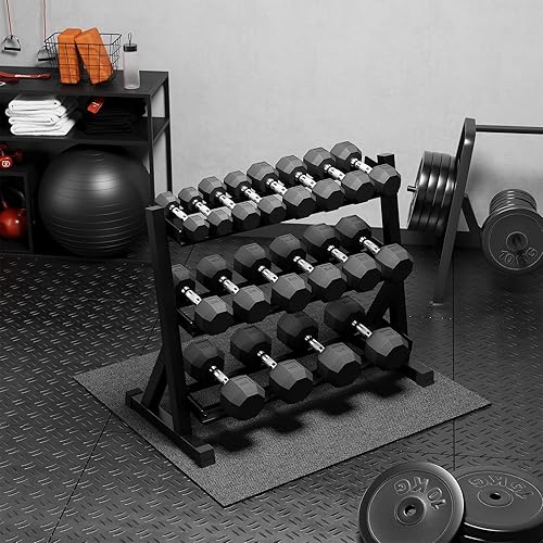 Juego de mancuernas hexagonales con revestimiento de goma de alta calidad, varios tamaños, mancuernas para ejercicio y fitness, múltiples paquetes,