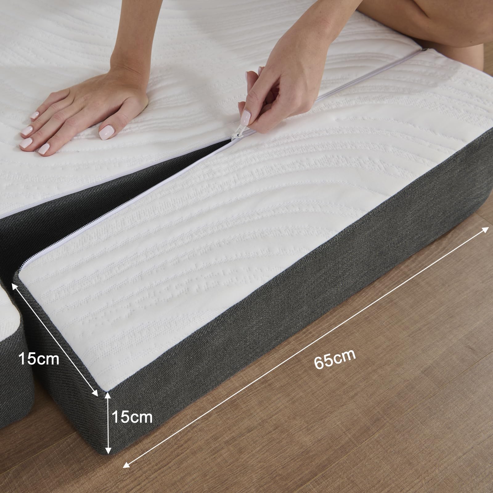 Twirest Klappmatratze 4-teilig, 120 x 195 x 15 cm– Gästematratze mit waschbarem Bezug, Bandscheibenwürfel, klappbar, atmungsaktiv – Faltmatratze für Erwachsene, Gästebett, Reisen, Camping, 15cm dick