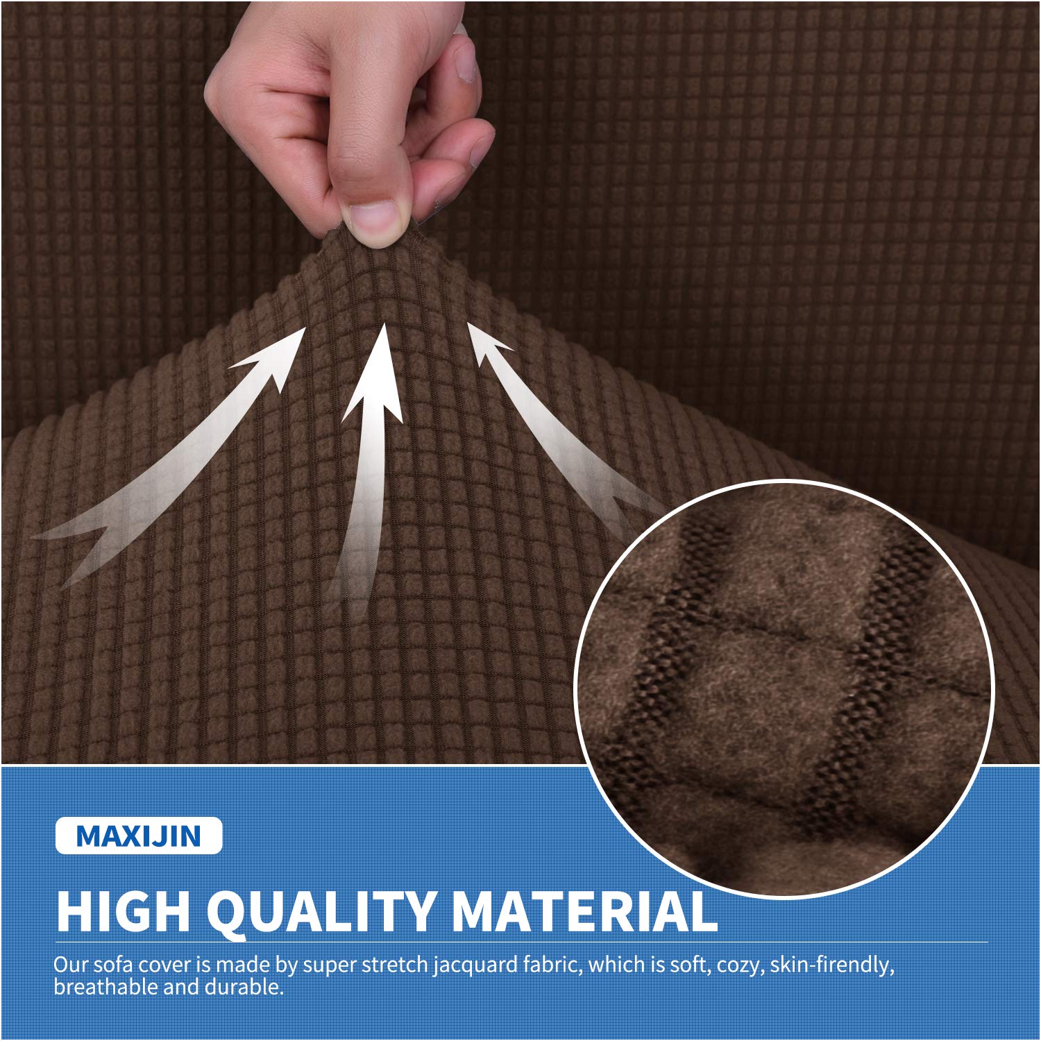 MAXIJIN Super Stretch Dining Room Chair Cover Jacquard Spandex Dining Parsons Chair Slipcover Removable Chair Protector Covers for Dining Room,Hotel,Kitchen,Ceremony (Coffee - Image 4