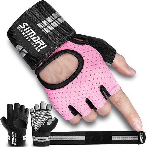 SIMARI Guantes de entrenamiento transpirables para hombres y mujeres, guantes acolchados para levantamiento de pesas con soporte para muñecas,