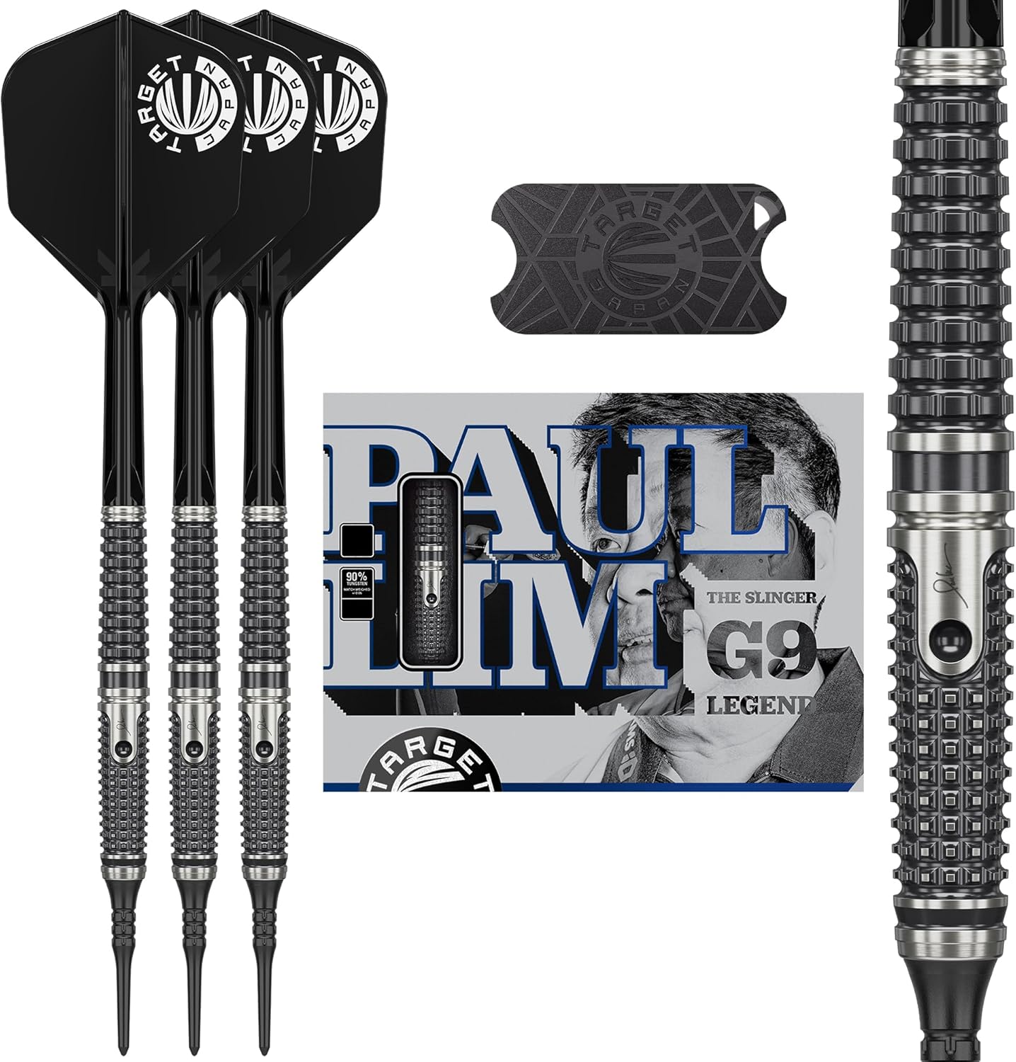 Target Japan The Legend G9 Soft Tip Darts with Kflex, 20G | 90% Tungsten Darts Set, K-Flex Flights and Shafts #6, 2BA Pixel Tips, Paul LIM Gen 9 Player