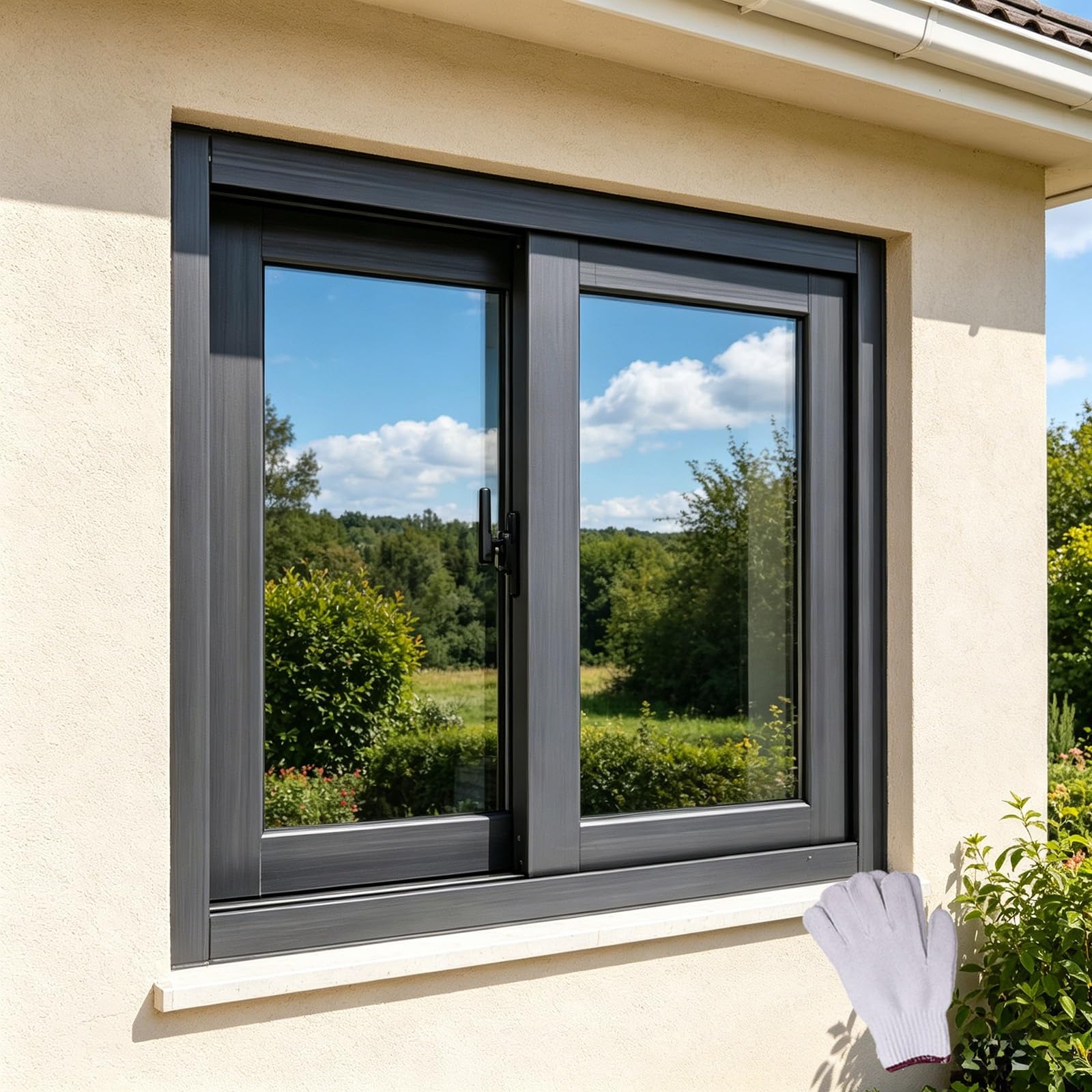 Aluminum Frame Sliding Windows with Screen, Dual Pane Clear Glass, Good Ventilation for Basement, Shed, Chicken Coop, Garage & Mobile Home(Black(WxH),39x20")