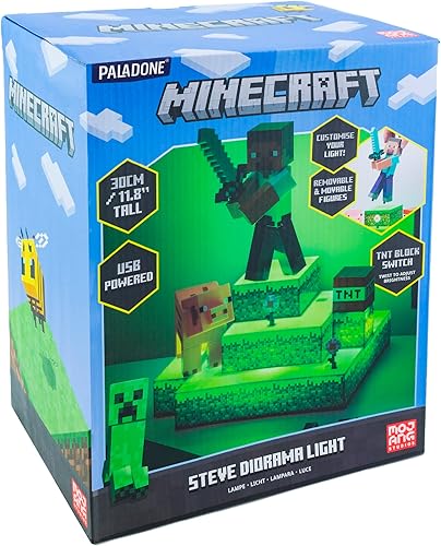 Miniatura 7 de Paladone Minecraft - Luz nocturna de diorama con licencia oficial, lámpara inactiva de icono de Minecraft para habitación de niños y adolescentes,