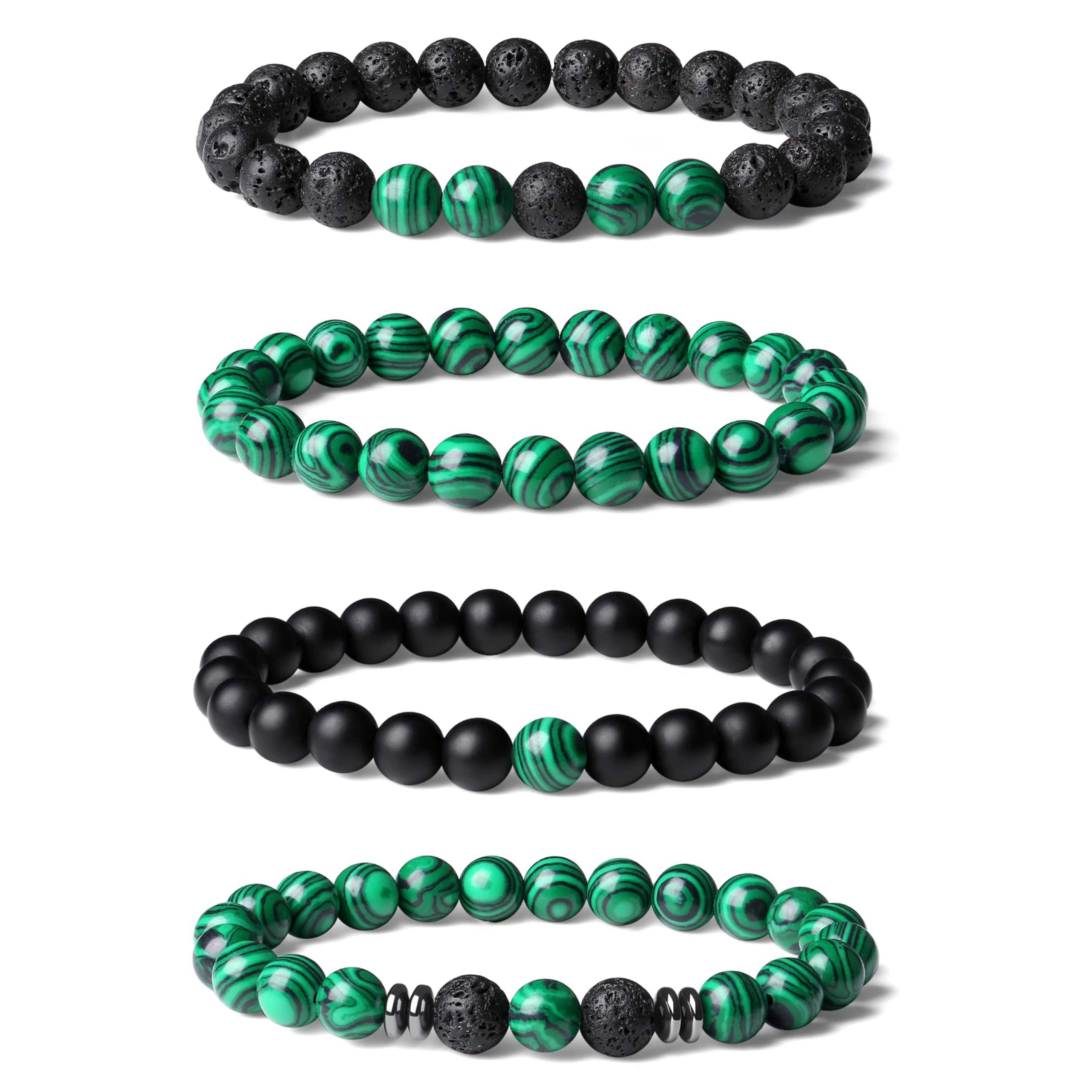 XIANNVXI Herren Armband Perlenarmband 8mm Naturstein Tigerau