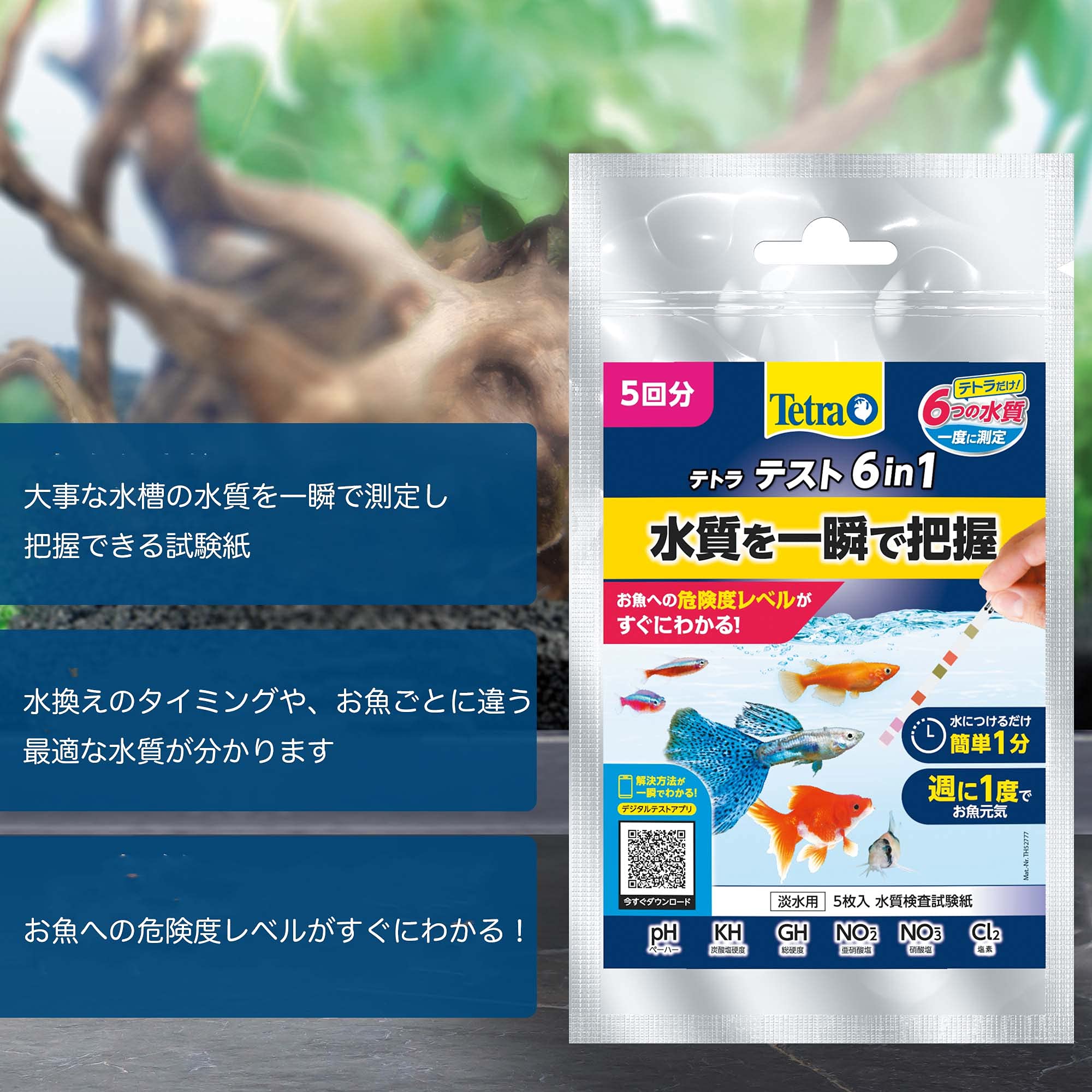Amazon.co.jp: テトラ (Tetra) テスト 6in1 試験紙 5枚 水槽の