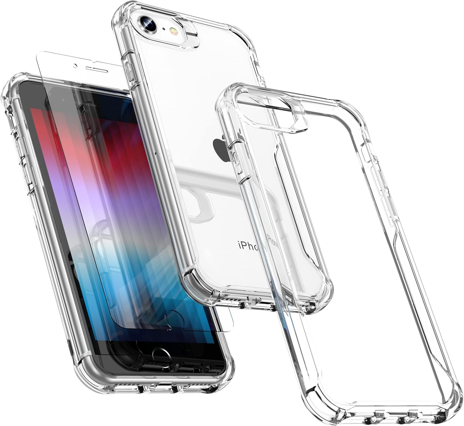 ORETECH Clear Case for iPhone SE 2022,iPhone SE 2020 Case with Screen