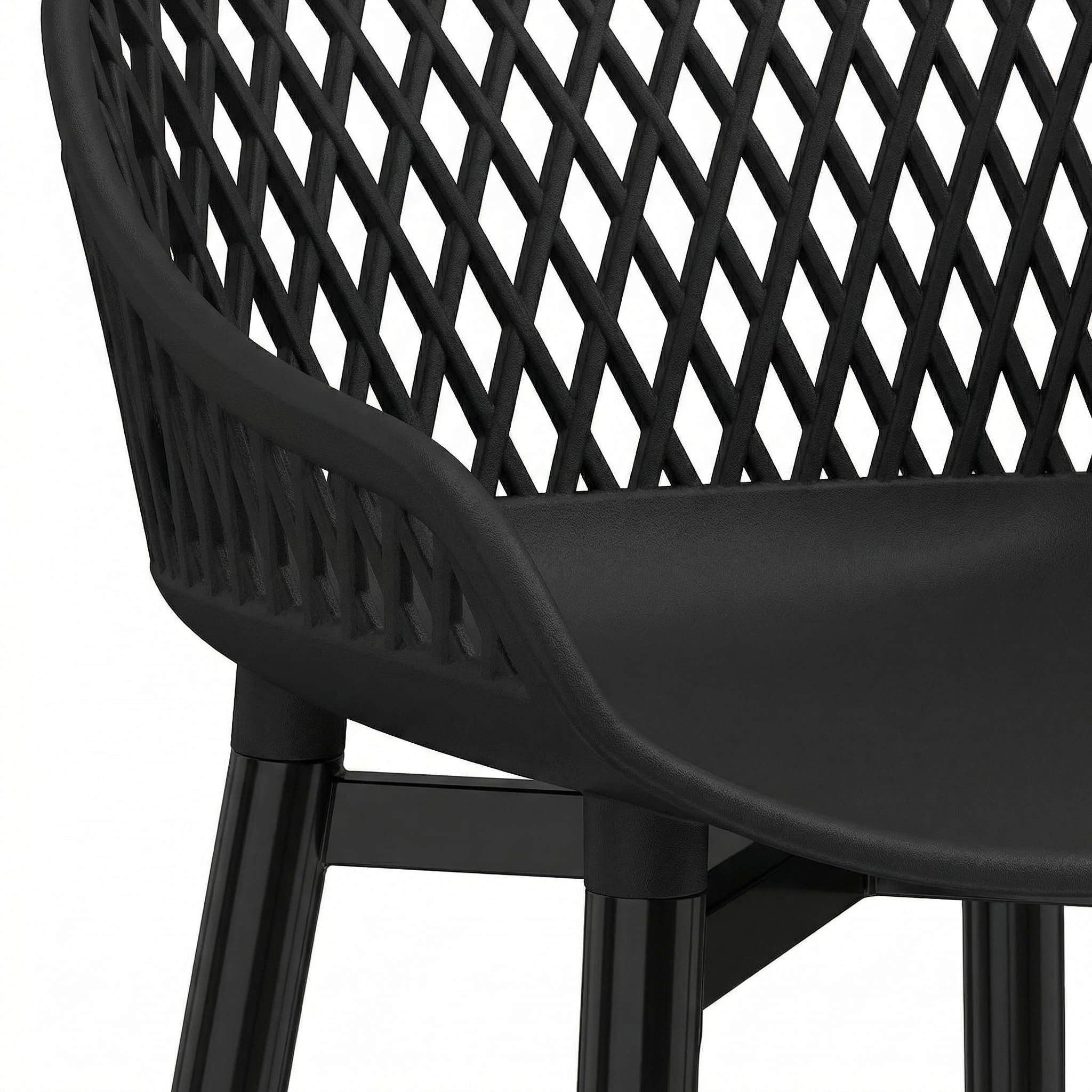 Sgabelli da Bar, Set di 4, con Poggiapiedi e Schienale, Altezza di Seduta di 68cm, Sgabelli Alti, adatti per Cucine, Sale da Pranzo, penisole, Esterno, Giardino e Bar, Nero