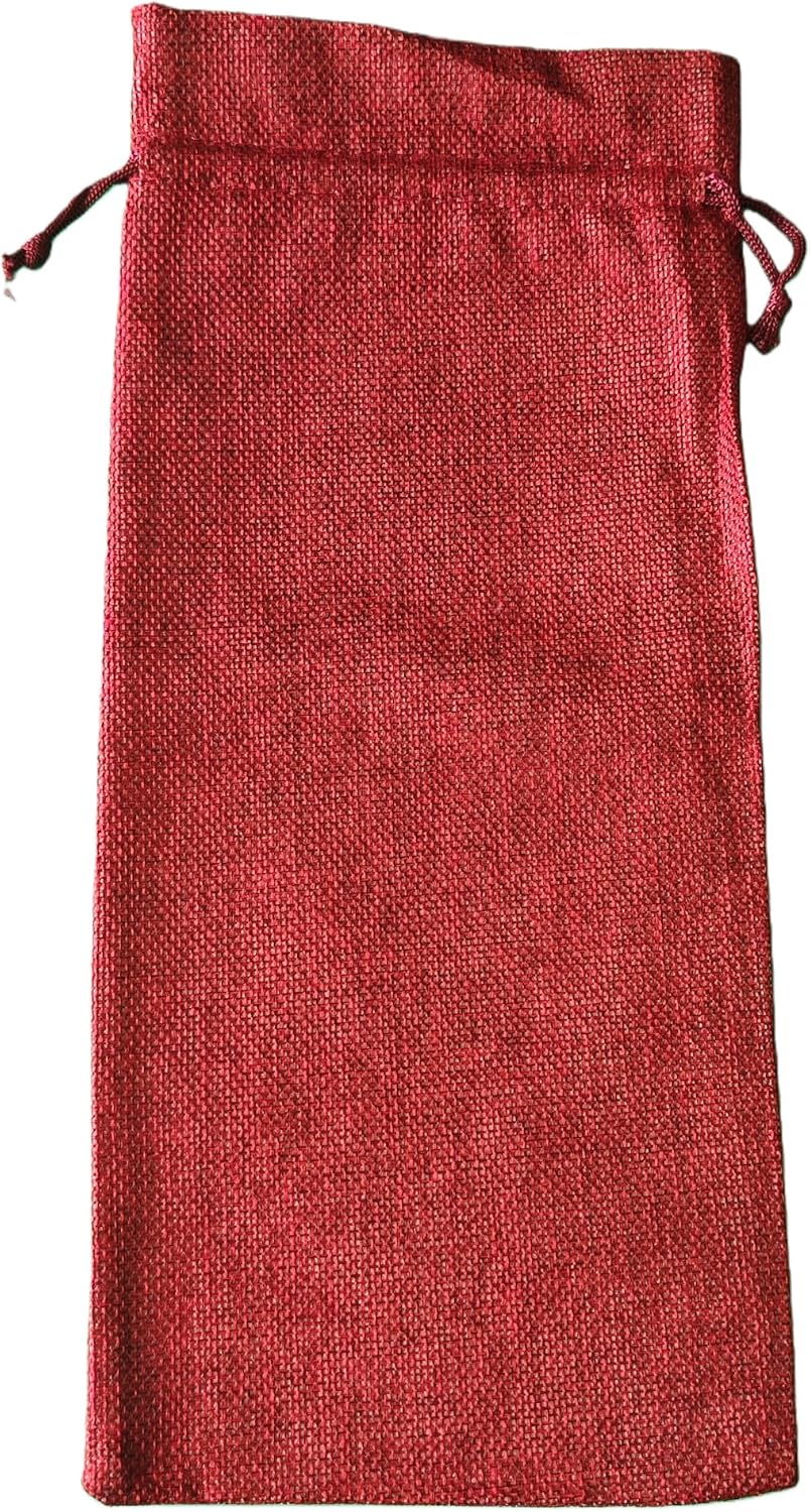 Pack of 12 Premium Burlap Wine Olive oil Gift Bag Set with Gift Tags – Reusable Drawstring Jute Covers Ideal for Christmas, Weddings, Parties, Blind Tastings, Travel, and Home Storage（Wine Red + Black） image 4