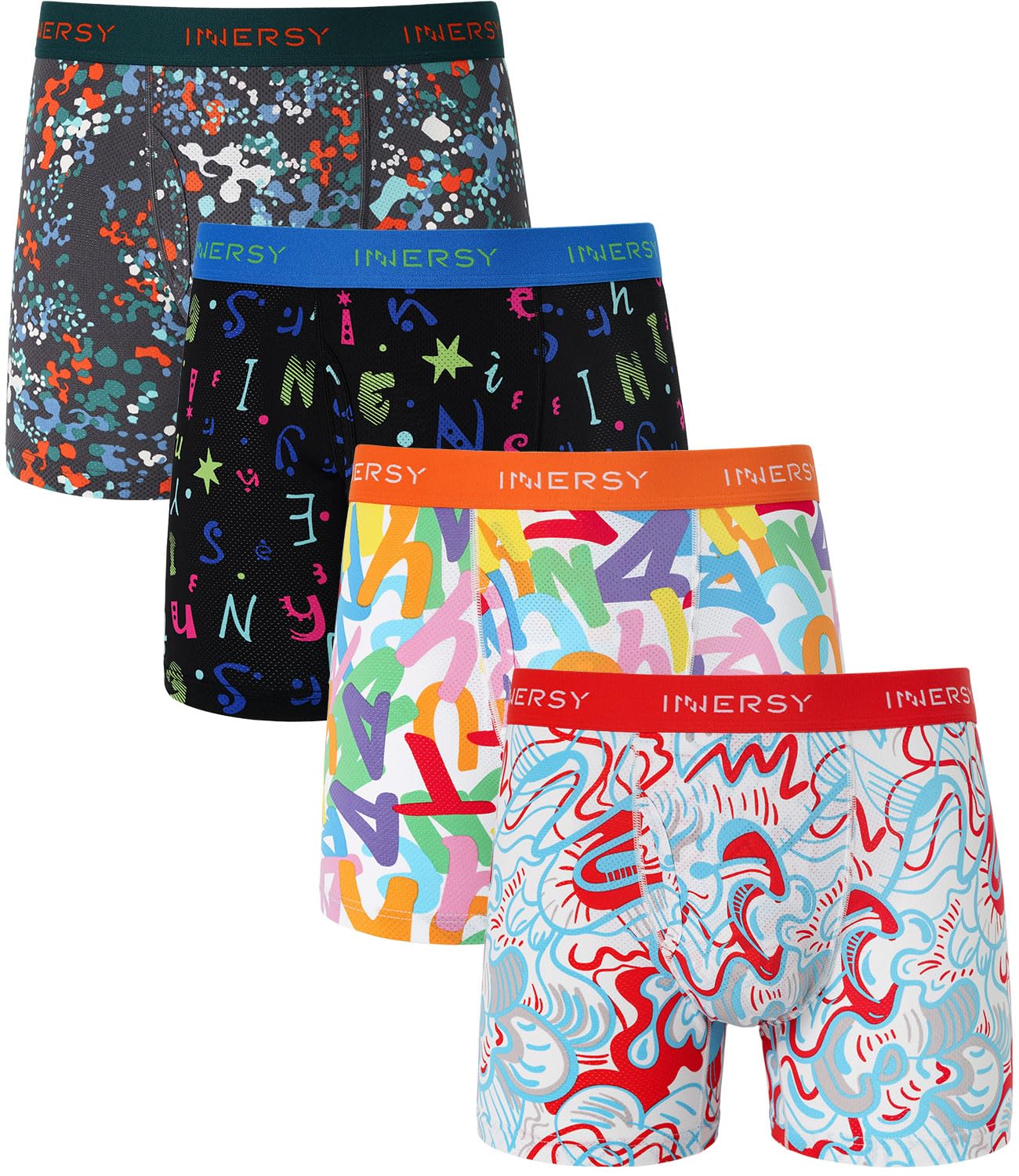 INNERSY Mens Breathable Mesh Boxer Briefs Cooling Moisture Wicking Underwear 4-Pack