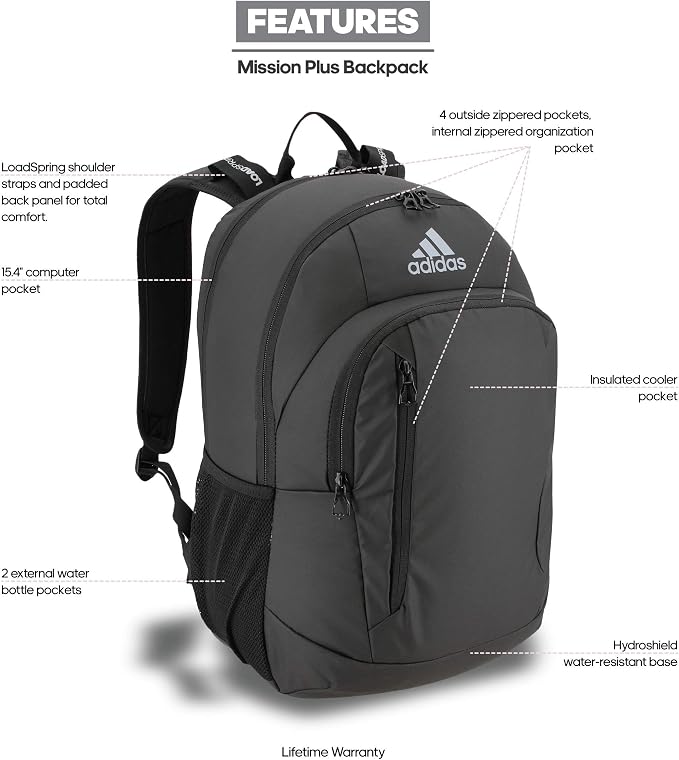 adidas Unisex Mission Backpack, OSFA 