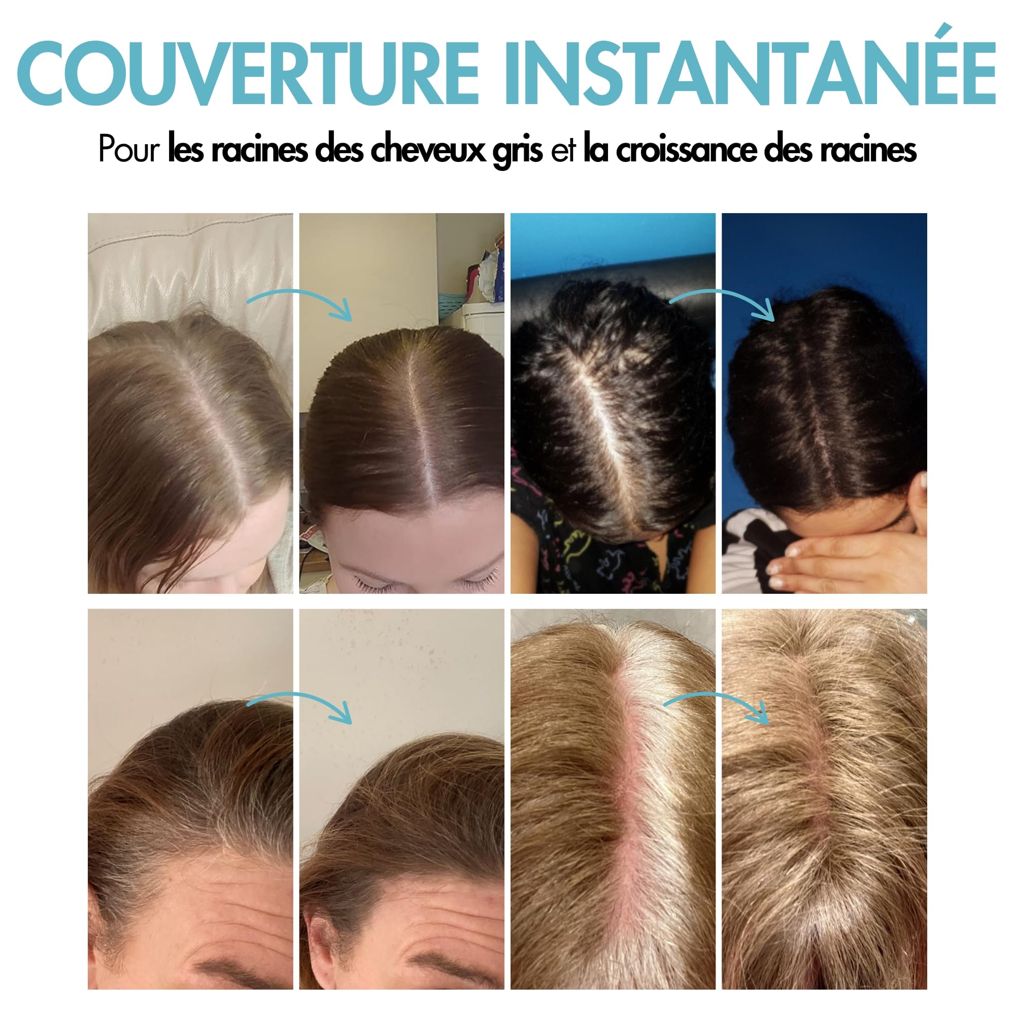 Hair Genetics Retouche Racines Cheveux - Résultats professionnels naturels, rapides et faciles - Coloration Cheveux Gris - Remplit les sourcils - Coloration cheveux chatain - (marron foncé)