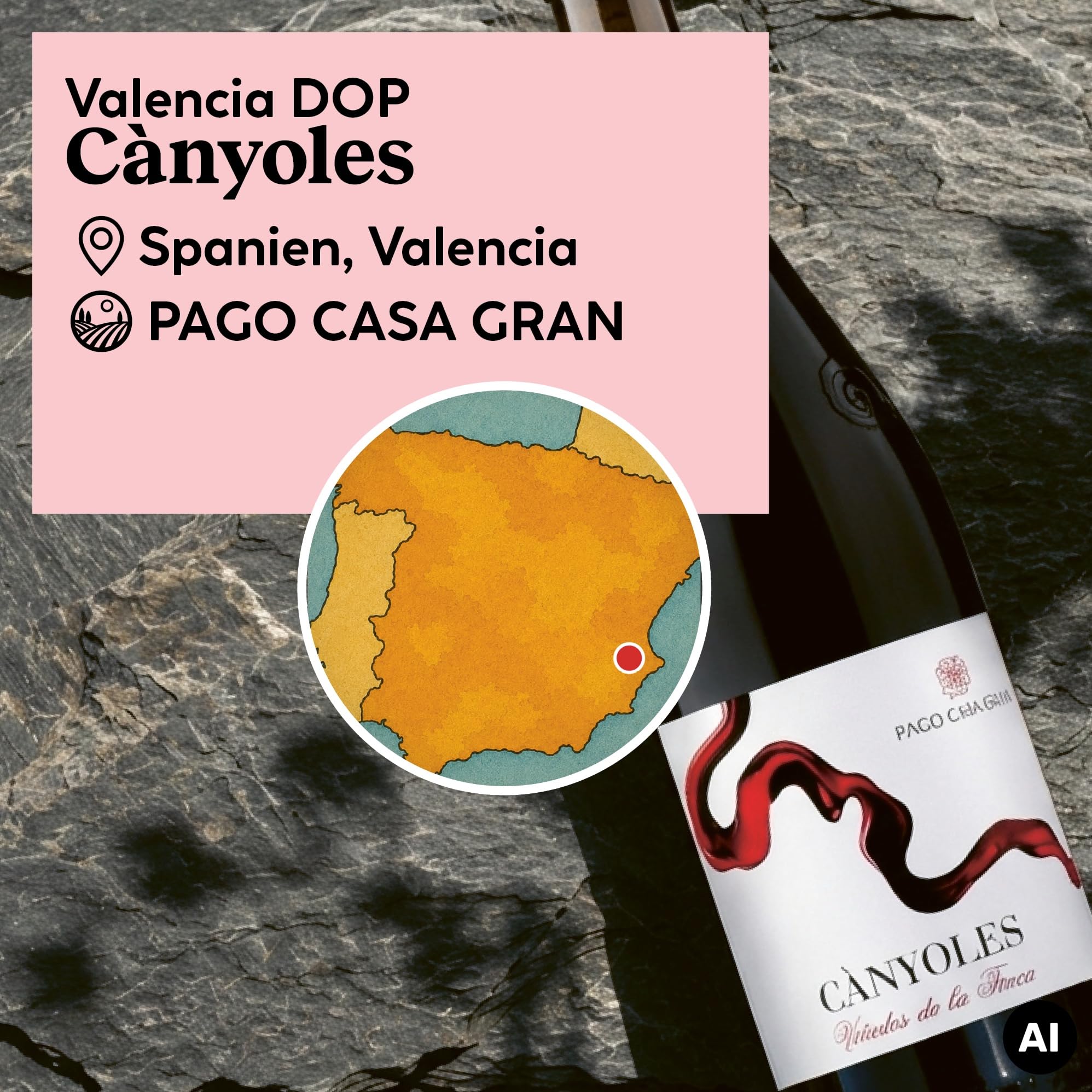 DELINAT Cànyoles 2024 – Spanischer Bio-Rotwein lieblich aus Valencia | Vegane Cuvée aus Merlot, Petit Verdot und Garnacha Tintorera, fruchtig, säurearm und Vegan 6 x 0,75l
