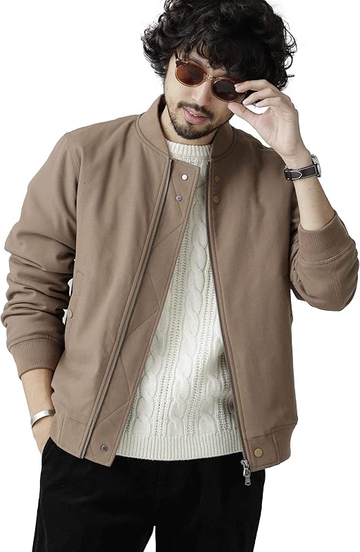 Nano Universe Ma 1 Men S Tech Fly Melton Camel Clothing Accessories Amazon Co Jp