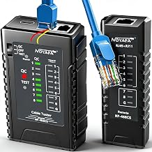 NF-468CS Network Cable Tester Ethernet Cable Wire Tester with Continuity Test for RJ45/RJ11/RJ12/POE/CAT3/CAT5/CAT5E/CAT6/CAT6A, UTP/STP, LAN and Telephone Line Testing Tool